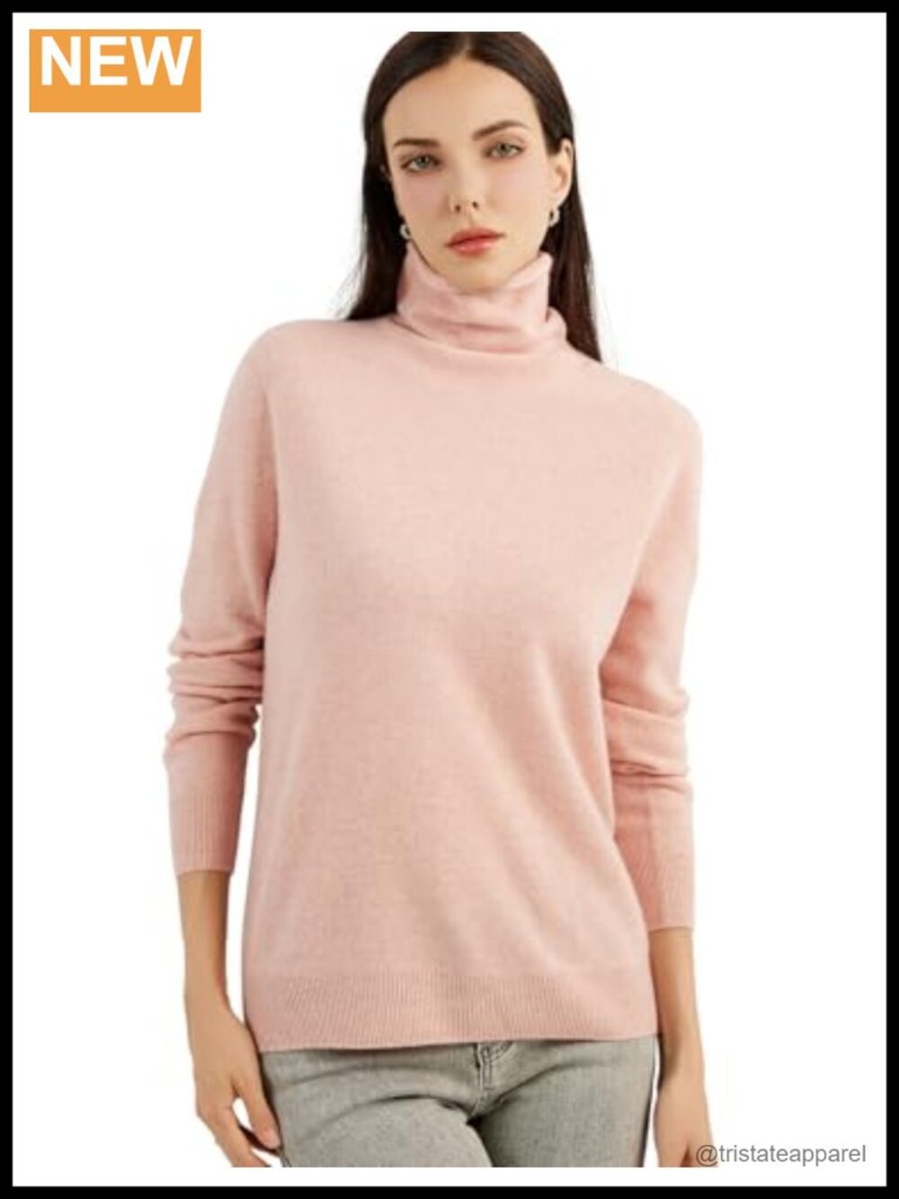 100% Pure Cashmere Women's Turtleneck Sweater Long Sleeve Seamless Knit Fall